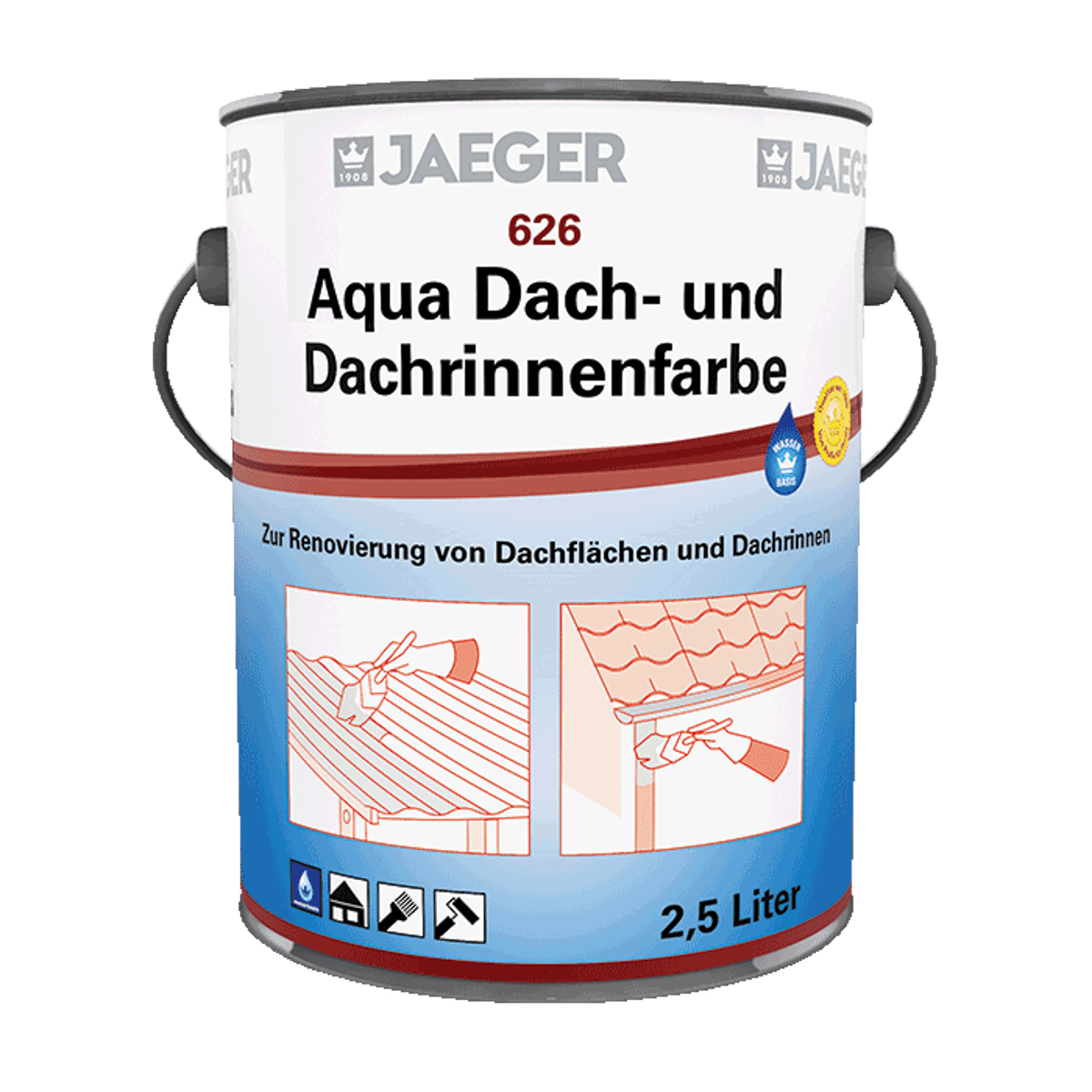 Jaeger Aqua Dach-u. Dachrinnenfa. 5,0 lt 6267001-501 Silbergrau
